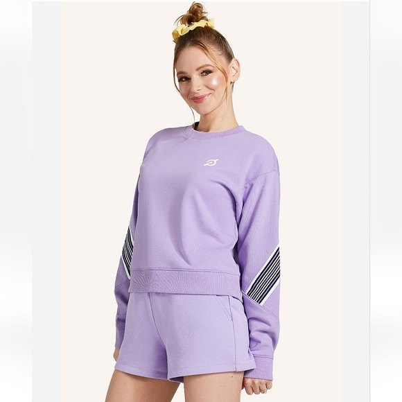 Peloton Sweaters - Peloton Crewneck Stripe Pullover Sweatshirt Purple